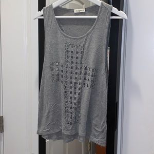 grey cross flowy shirt